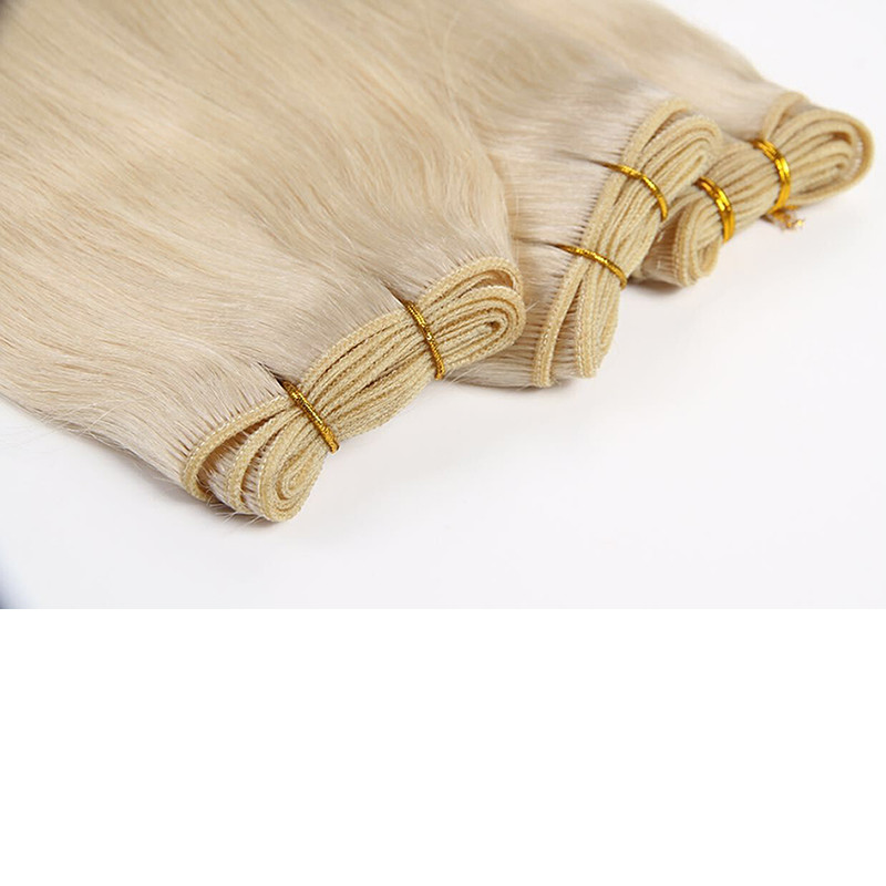 Hot Selling Remy Double Drawn Weft Full cuticles 100%hand tied virgin Brazilian hair weft