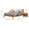Buy cheap Solid Oak Wood Fabric Headboard Nordic King Size Bed from wholesalers
