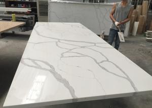 Buy cheap Gray And White Quartz Tile Countertop Kitchen Cabinet Top Customised Size from wholesalers