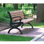 Outdoor Modern Lounge Long Wooden Storage Bench WPC Table Chair Garden Public