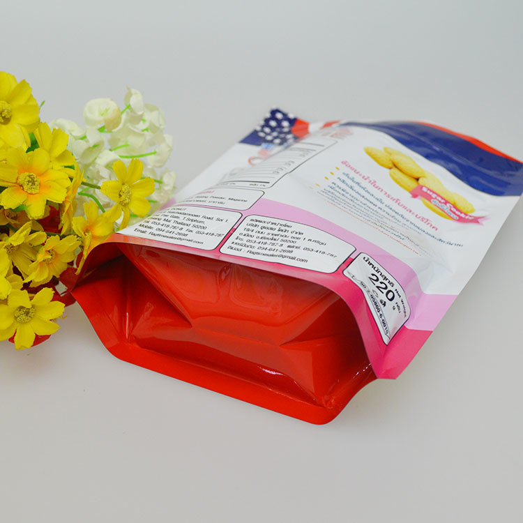 customized hot sale custom print plastic food packaging bag with zipper on top