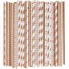 Buy cheap Wave Heart Rose Gold Striped Straws For Birthday from wholesalers