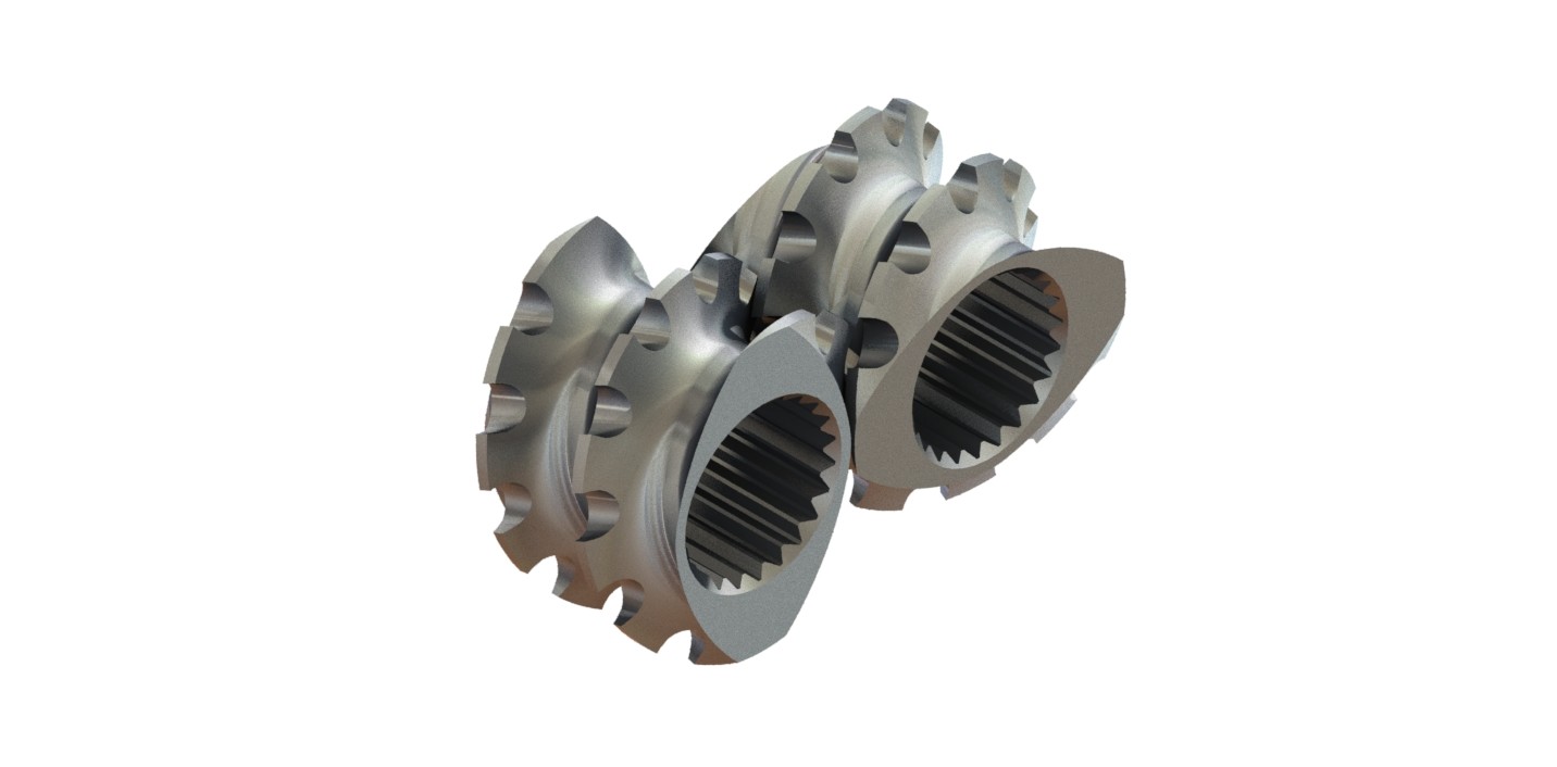 TME Mixing Zone Twin Extruder Screw Element Extruded Parts 0.3kg PE