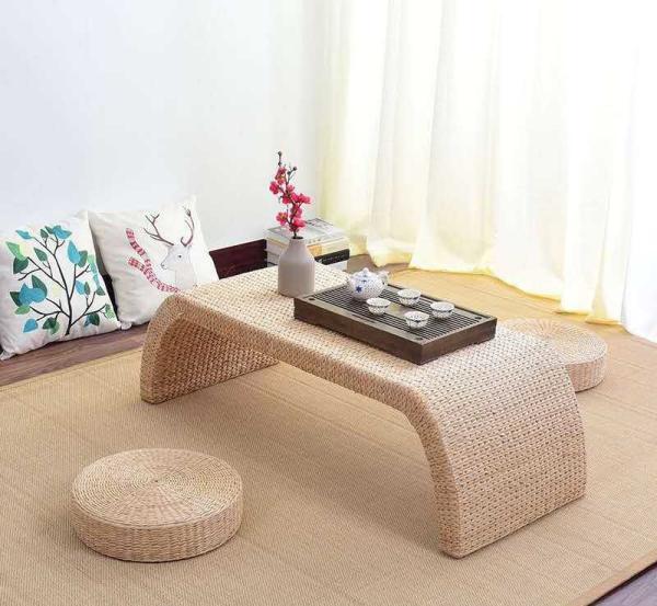 Buy cheap The Cane Makes Up Tea Table Natural Straw Woven Floor Table from wholesalers
