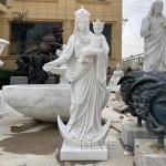 Marble Mother Mary Statues Church Life Size Virgin Mama Mary Baby Jesus Statue