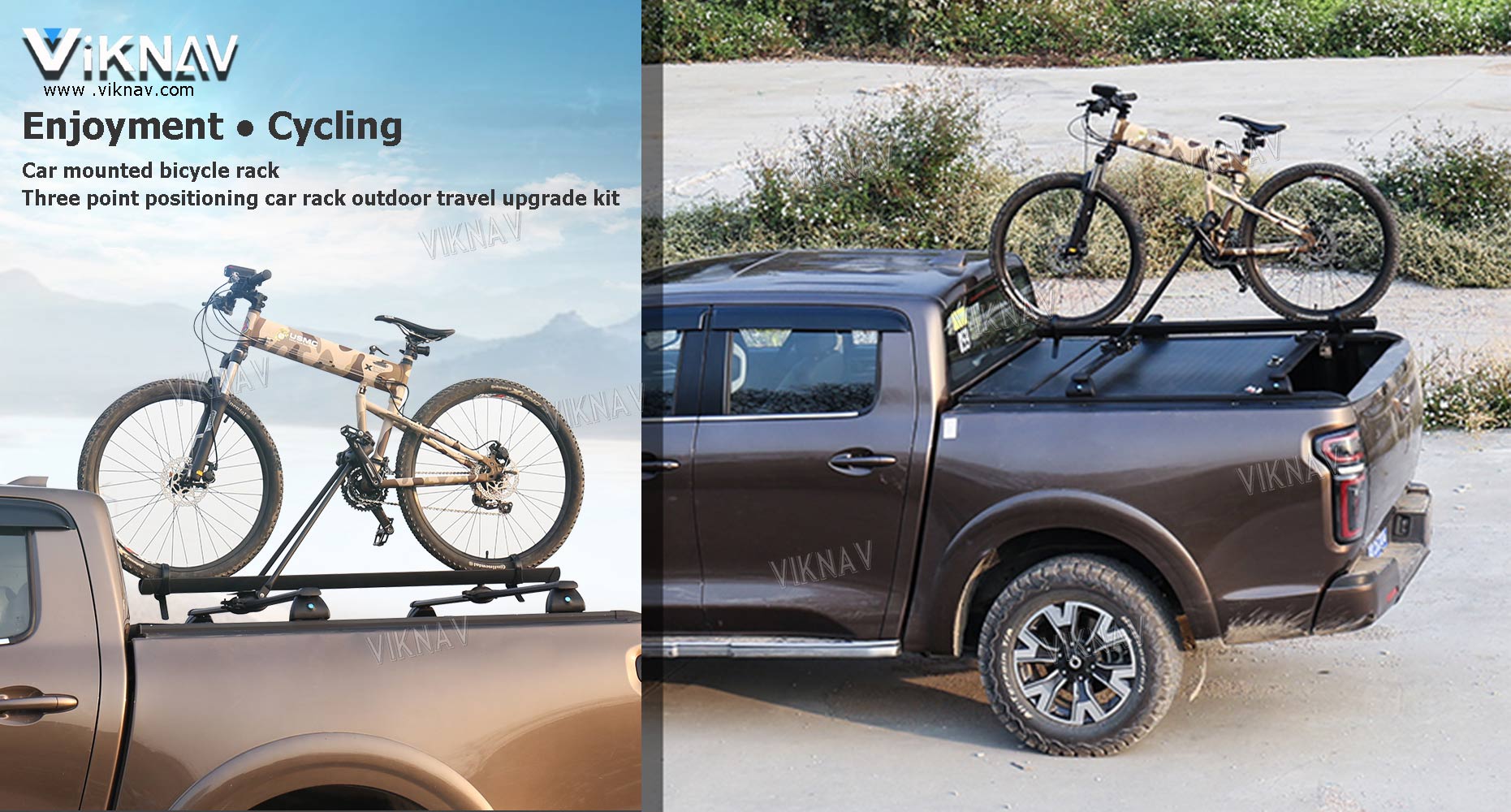 AluminumTruck Pickup Tonneau Cover Bike Bed Rack Mount Lockable Quick Release Universal