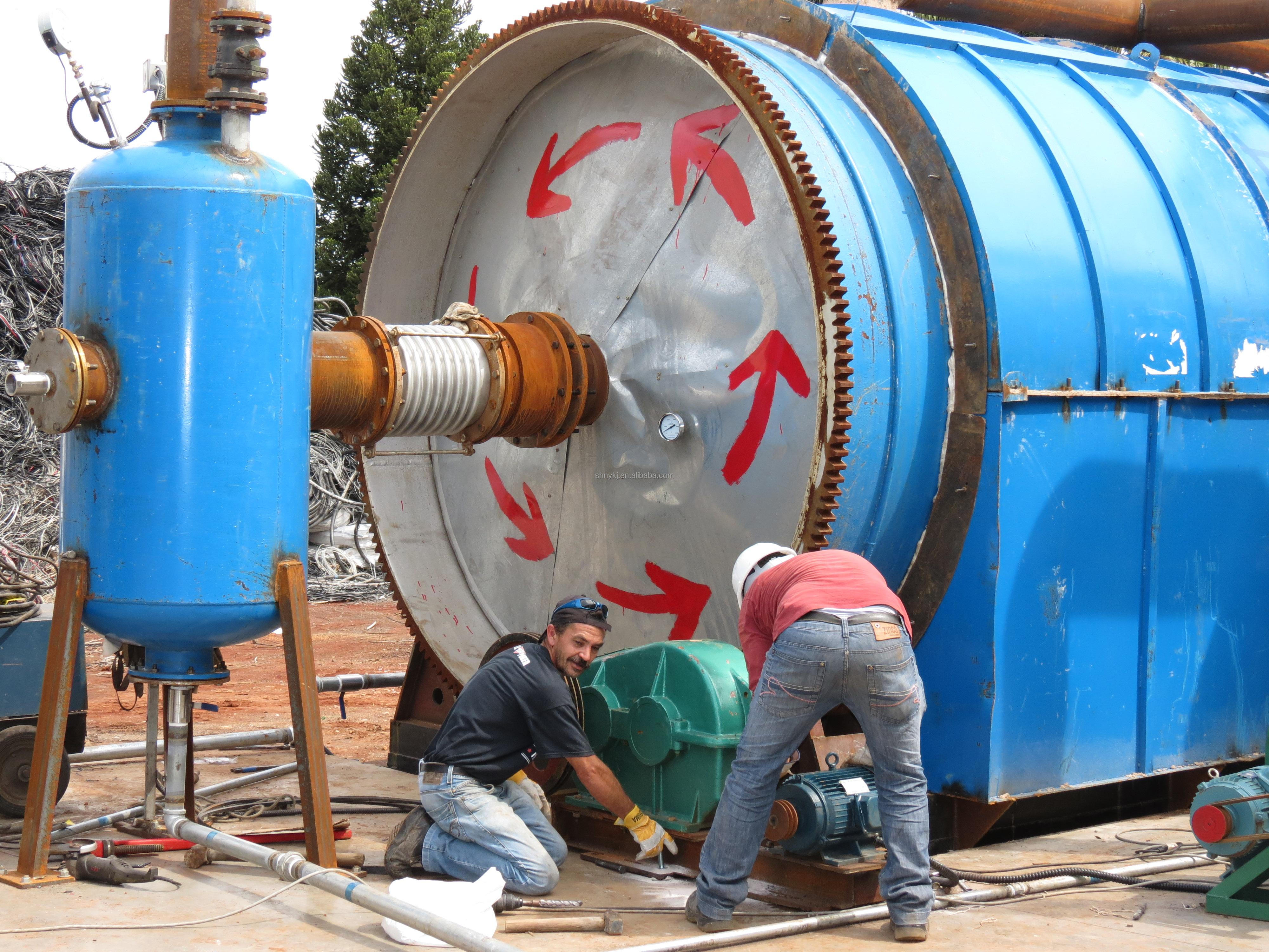 15 Tons Handling Capacity Rubber Oil Recycling Production Line Pyrolysis Machinery
