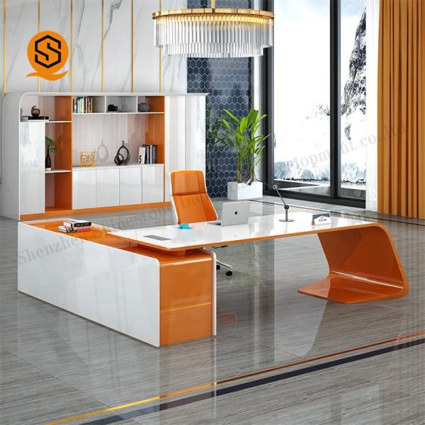 Quality Seamless Joint Solid Surface Office Furniture L Shape Office Table for sale