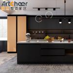 Modern Acrylic Kitchen Cabinet With Island Cabinet For South Africa Villa Open