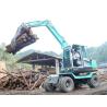 Buy cheap Four Wheel Drive Wheeled Excavator With Breaker Hammer Light Blue from wholesalers