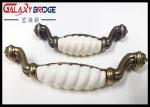 Brass Plated Ceramic Handles And Knobs 128mm Elegance Style porcelain Furniture