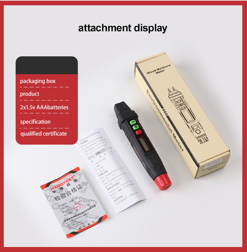 HT65 Digital Wood Moisture Meter Firewood Moisture Tester Drywall Moisture Detector Professional Moisture Content Meter