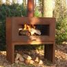 Buy cheap Free standing Wood Burning Steel Outdoor Chiminea Fireplace With Log Store from wholesalers