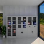 0.5~1.2mm Thickness Metal Steel Library Bookshelves With Glass Door
