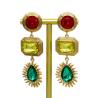 Buy cheap OEM Women'S Gold Earrings Colorful Stone Gold Chunky Hoop Earrings from wholesalers