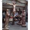 Buy cheap BLVE Bronze Jesus Cross Statues Christian Virgin Mary And Saint Sculpture Crucifixion Catholic Religious Metal Life Size from wholesalers