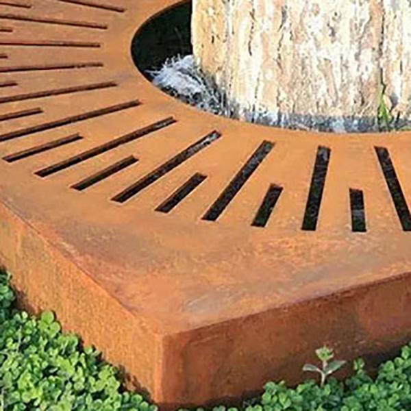 Outdoor Corten Steel Trees Protection Grate Outside Street Sidewalk Metal Tree