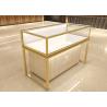 Buy cheap 3 Color LED Light Golden Jewelry Store Showcases Alloy Display Cabinet from wholesalers