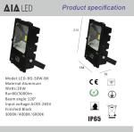 Aluminum waterproof IP66 floodlight SMD 50W LED Flood lights for exhibition