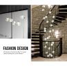 Buy cheap LED square pendant lights hotel villa large spiral staircase chrome Diamond Chandelier(WH-NC-57) from wholesalers