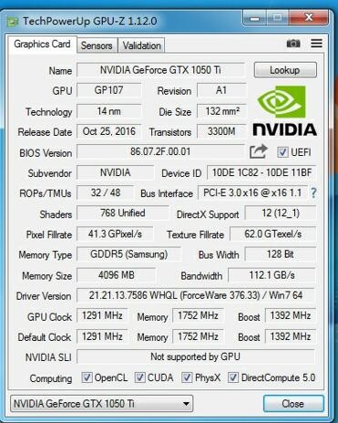 GTX 1050TI 4g Ddr5 Video Card , GTX 1050ti Graphics Card For Machine