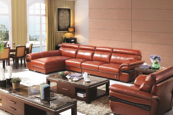 Buy cheap Contemporary home genuine leather sectional corner sofa furniture from wholesalers