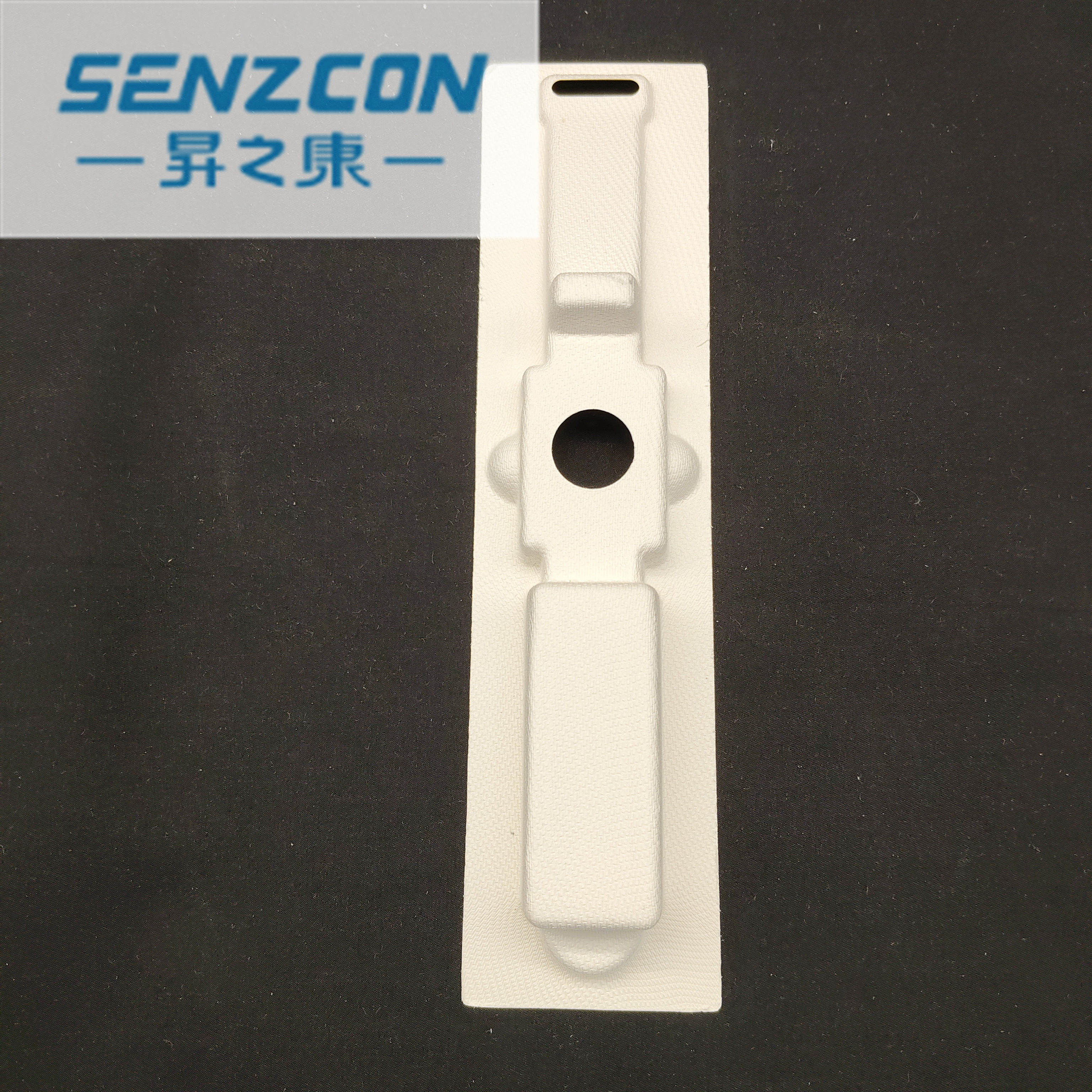 The pulp molding factory directly supplies the packaging for electronic watches. It has an embedded base that prevents falling and provides shock
