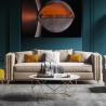 Buy cheap Modern SS Coffee Table Man Made Marble Top 12mm Tempered Glass from wholesalers