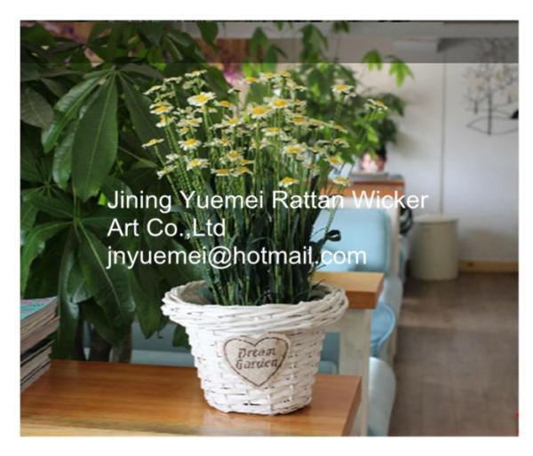 Buy cheap 2016 new style wicker garden baskets round shape willow plant baskets white colour from wholesalers