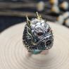 Buy cheap Sterling Silver Brass 2 Tone Dragon Head Engraved Vintage Ring for Men(059118) from wholesalers
