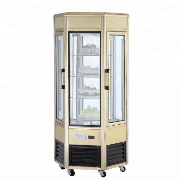 Buy cheap 608L Fan Cooling Low Power Six - Sides Glass Refrigerated Cake Display Cabinets Cold Storage And Freezing from wholesalers