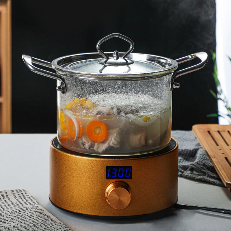 Kitchenware 5L Borosilicate Transparent Glass Soup Pot