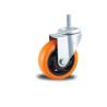 Buy cheap medium duty 3" rigid orange color PU caster double ball bearing , Rueda, from wholesalers