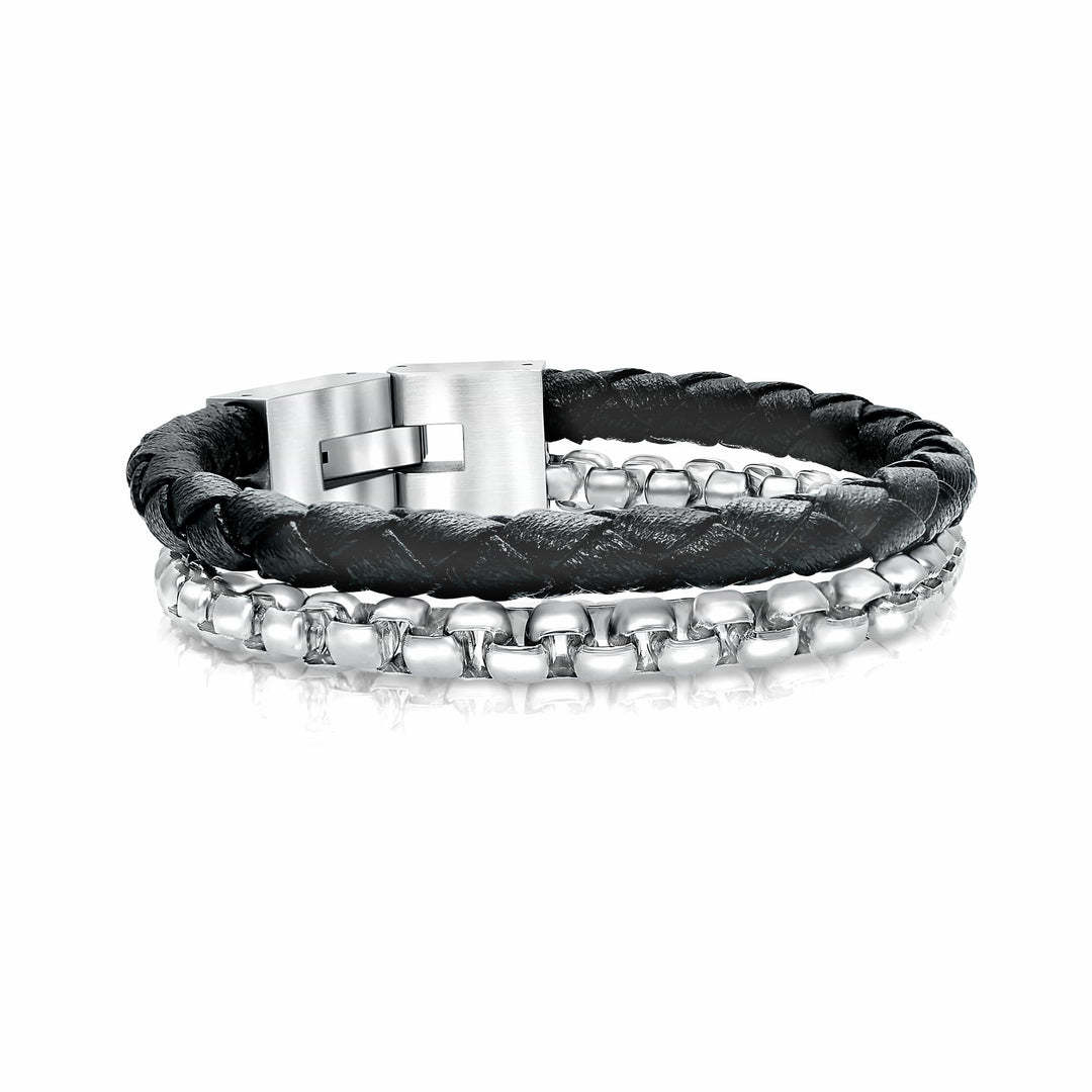 Hip Hop Blue Painted Leather Punk Bracelets With Magnet Buckle Jewelry Men Bracelet