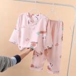 Children's Summer Thin Cotton Homewear Silk Print 145-155cm