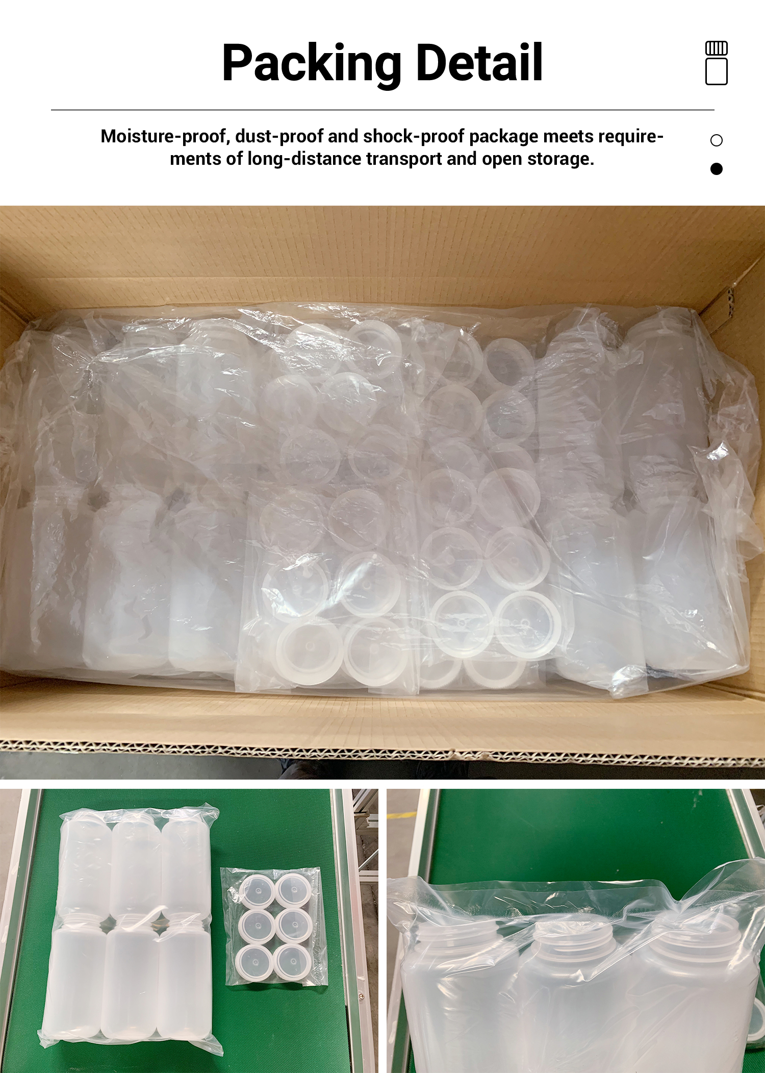 5ml to 1L Capacity PP/HDPE Wide Mouth Bottle for Lab Sterilization Chemical Resistant