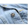 Buy cheap Fashion Designer Casual Polyester Cotton Utility Lapel Button Slim Fit Mens Outdoor Streetwear Hole Denim Jacket from wholesalers