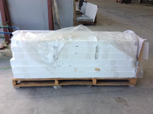 Buy cheap White Quartz Bathroom Vanity Tops Bathroom Granite Countertop With Sink Slab Size 126X63" from wholesalers