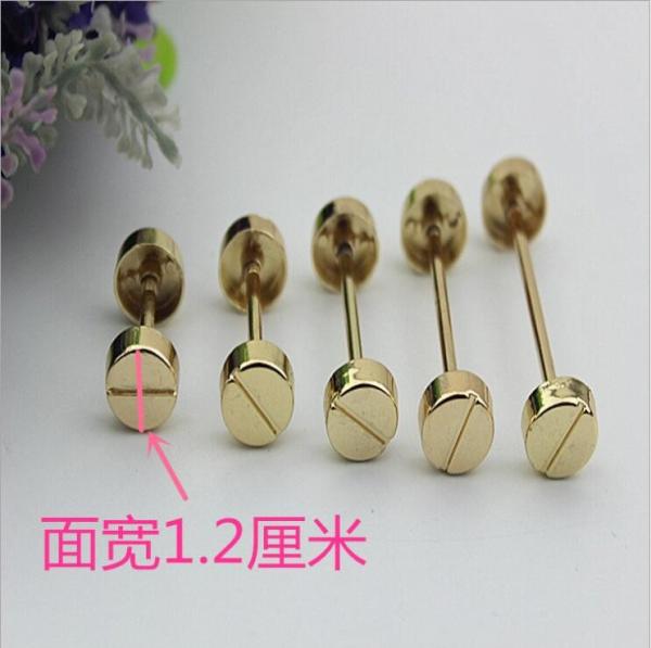 Buy cheap Bag whee buckle hardware accessories one word shape round 12 mm width light gold metal rivets studs for leather straps from wholesalers