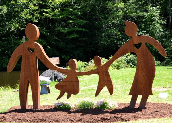 Buy cheap Garden Art Decor Corten Steel Sculpture Family Parents and Children Playing from wholesalers