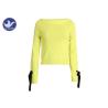 Buy cheap Lapel Boat Neck Womens Knit Pullover Sweater Lace Up Slit Cuff Viscose Nylon Top from wholesalers