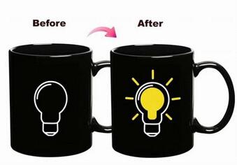 Buy cheap New creative gift product bulb colour change temperature sensing ceramic mugs cup from wholesalers