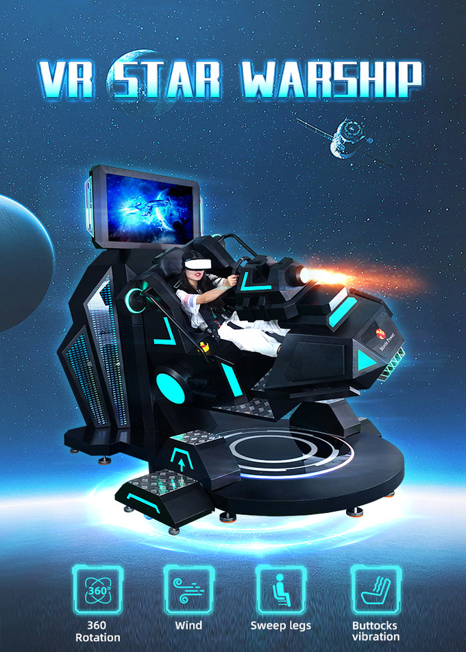 Interactive VR Shooting 360 Degree Flight VR Racing Simulator Cockpit Star Warship