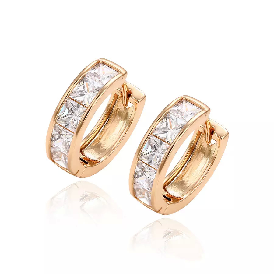 Retro Round Green Gem Drop Earrings 18k Gold Plated Stainless Steel Earrings