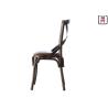Buy cheap Wood Like X Back Stylish Metal Restaurant Chairs With Brown Leather Seats from wholesalers