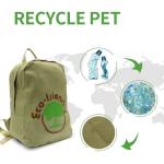 Custom Eco Friendly Accessories Green Color RPET Casual Backpack 40x29x15Cm