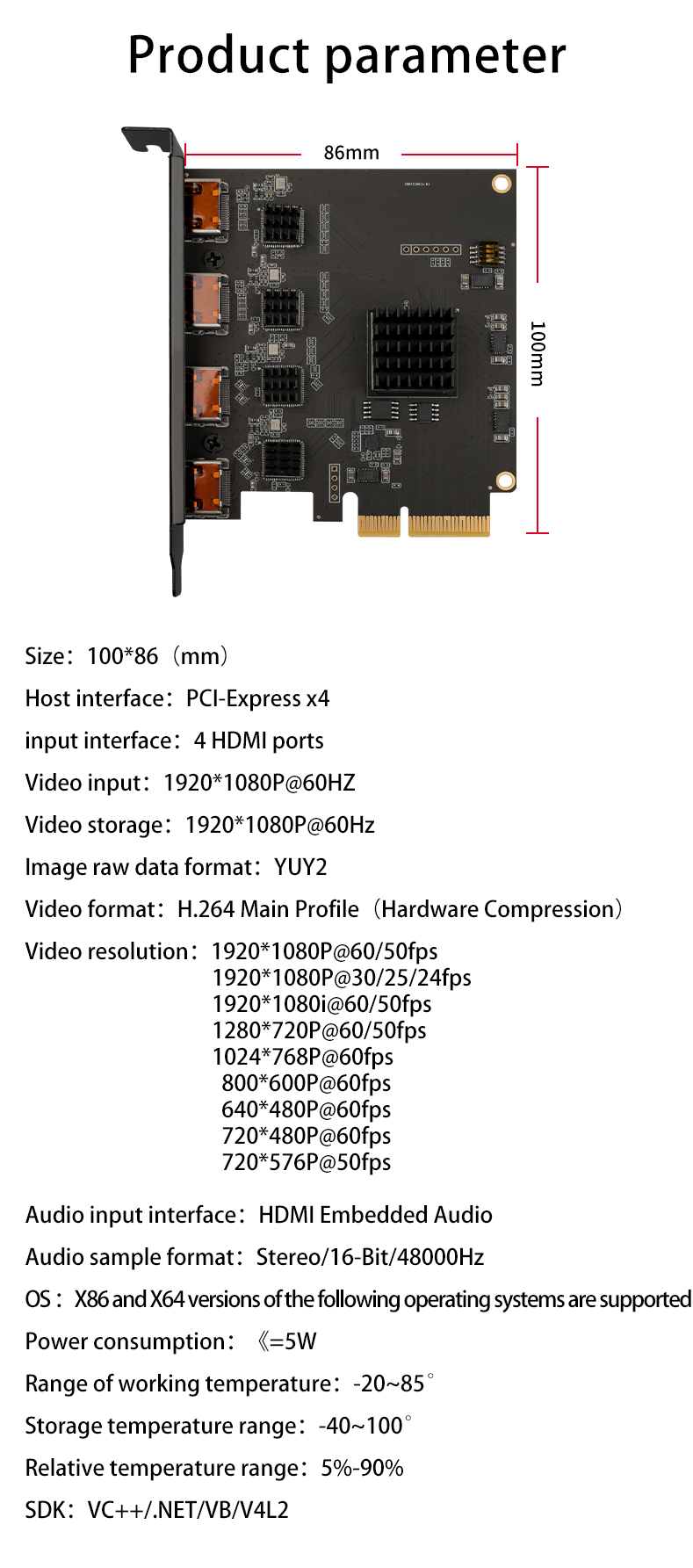 Private Mold 1080p HD Built-in Video Capture Card Resolution 1920 x 1080 Hdml Output