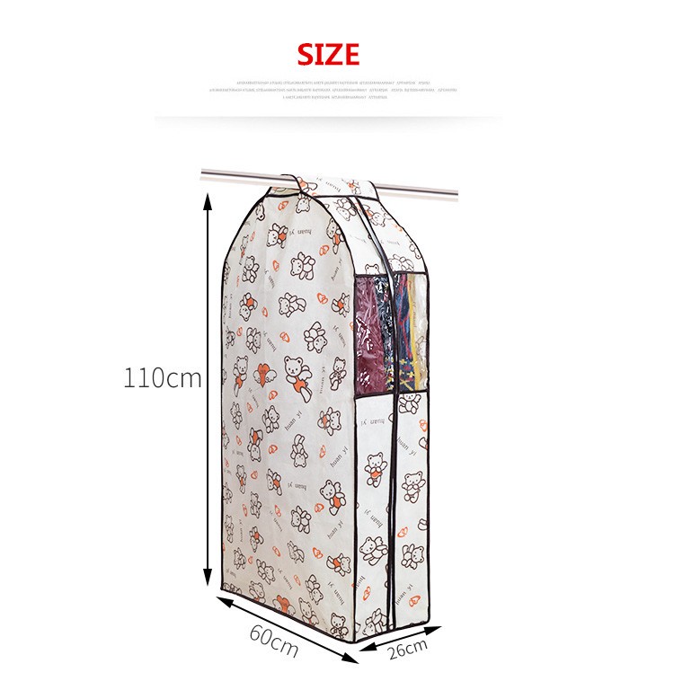 Recyclable Non Woven Dry Cleaning Garment Storage Bag Dustproof Suit Cover Bag