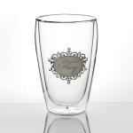 Clear Insulated Double Wall Drinking Glass 12oz Clear Heat Resistant Tumbler