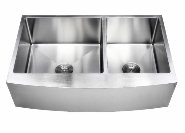 36 Inch Apron Stainless Steel Kitchen Sink Curved Front Farm Brushed Surface /